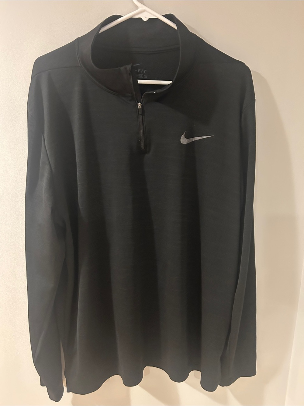 Nike Black Quarter-Zip Pullover with Silver Swoosh